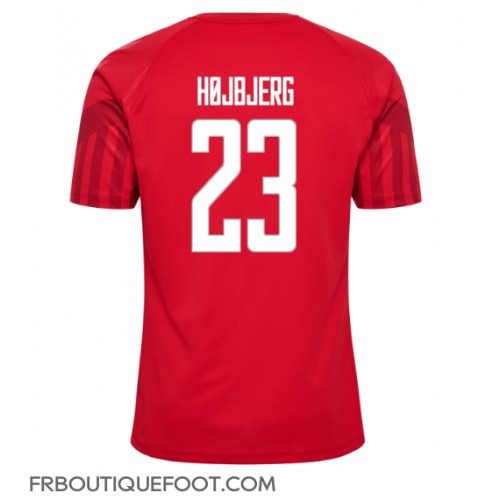 Maillot de foot Danemark Pierre-Emile Hojbjerg #23 Domicile vêtements Monde 2022 Manches Courtes